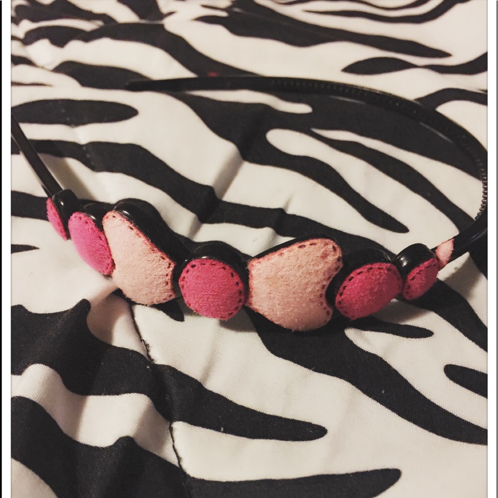 Pink Hearts Headband